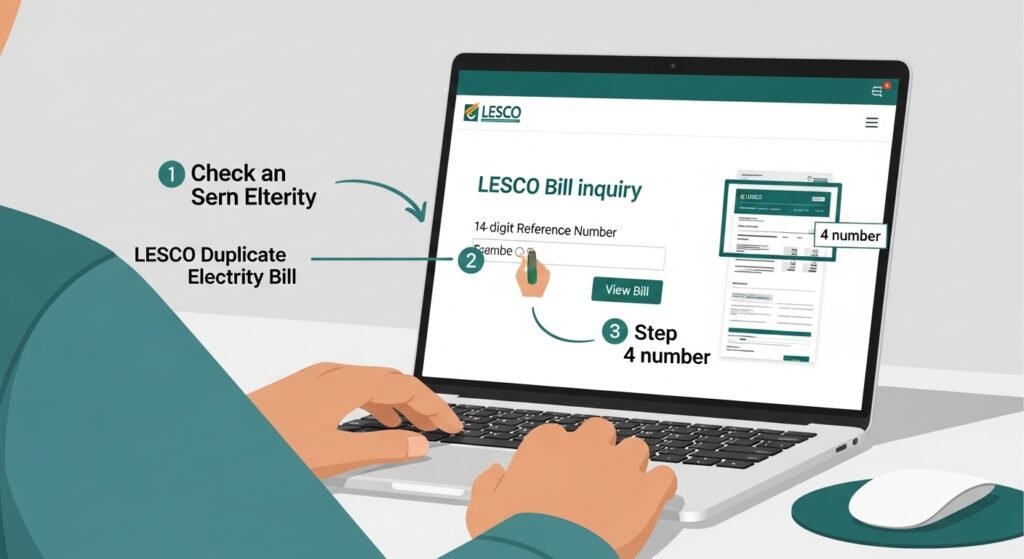 How to check LESCO duplicate bill online step by step