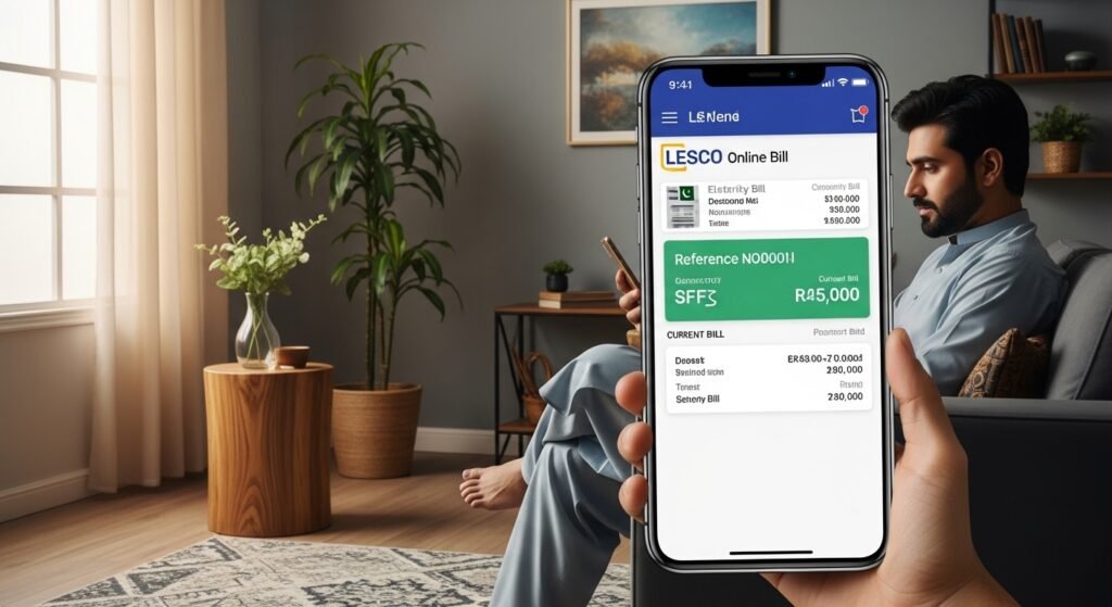 lesco online bill check website interface pakistan